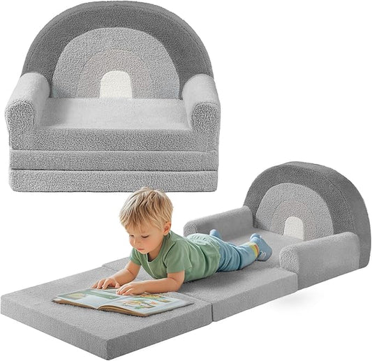 little dove Extra Wide Soft Toddler Couch Fold Out, Comfy Toddler Chair