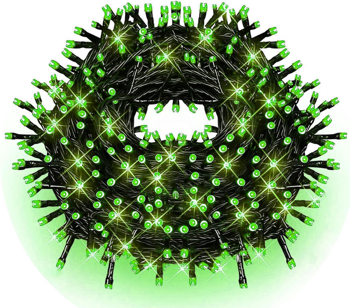 Green St. Patrick's Day Fairy Lights Decorations, 33ft Super Bright 100 LED Connectable String with 8 Modes for Indoor Outdoor Patio, Yard, Balcony, Christmas & Party Décor (Black Wire – Green)