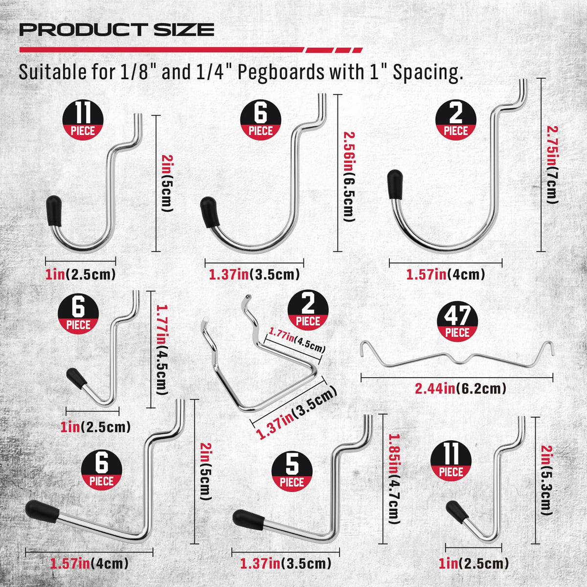 Ultimate 121-Piece Pegboard Hooks Set, Pegboard Accessories with Metal Hooks, Durable Peg Board Organizer Accessories, Pegboard Bins, Peg Board Tool Utility Hooks