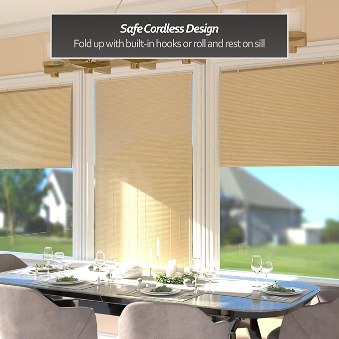 Red Lantern Bamboo Cordless Window Shade
