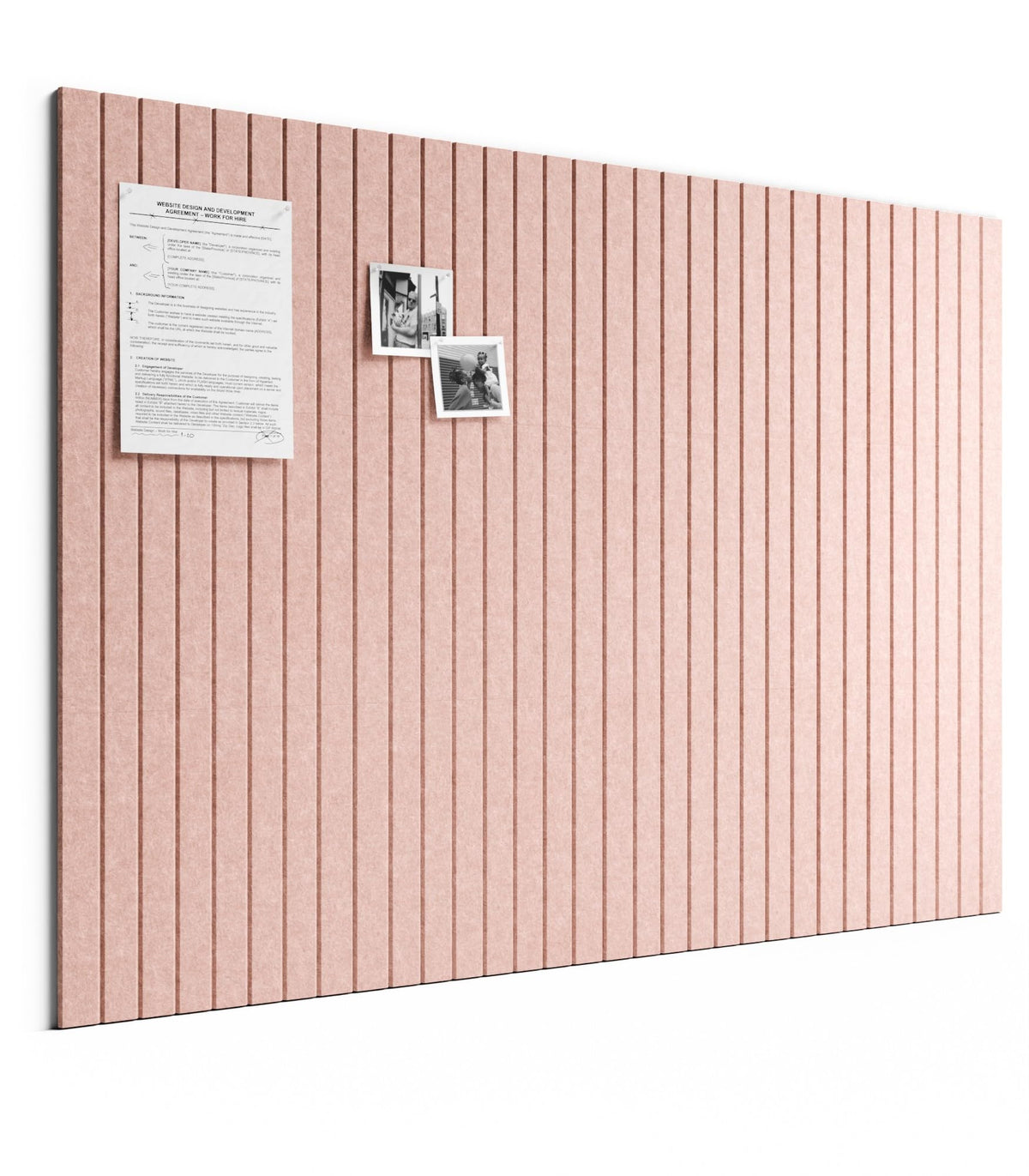 Bumusty Large Cork Board Alternative-48 x 36" Felt Bulletin Board Tiles, with 30 Pushpins, 70 Adhesive Tabs, Fine-Stripe 12-Pack, Cork Boards for Office Push Pin Board Felt Board-Pink