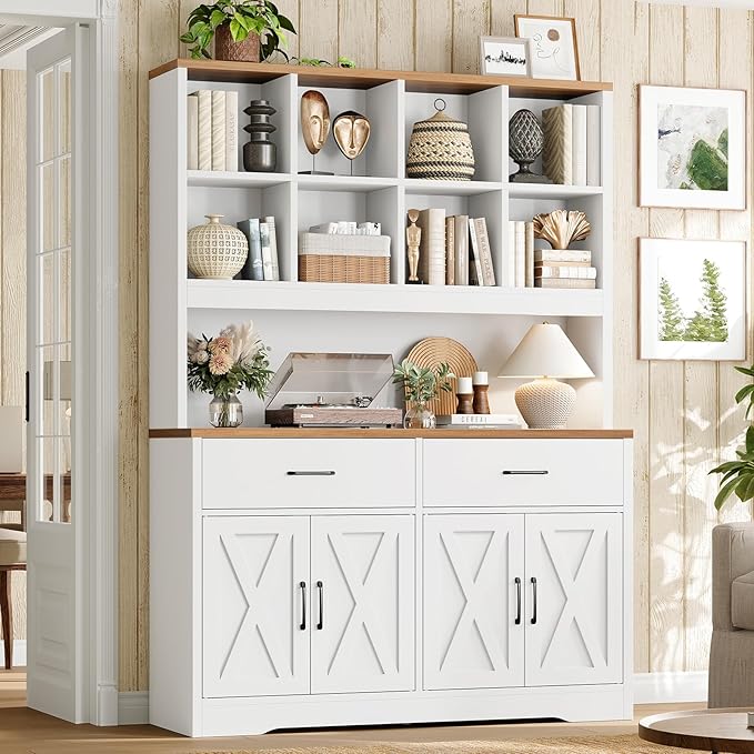 TEENFON 69" Tall Bookshelf and Bookcase, 5 Tier Floor Standing Bookshelves