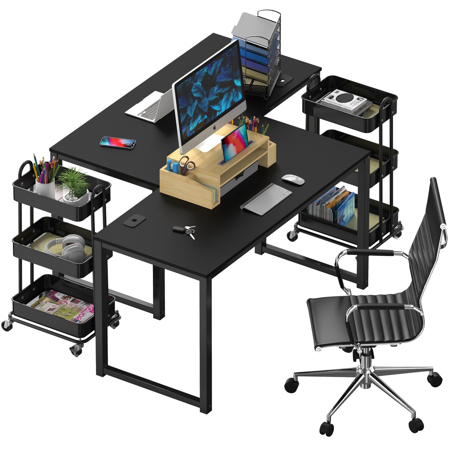 SHW 48-Inch Commercial-Grade Office Computer Desk, Black