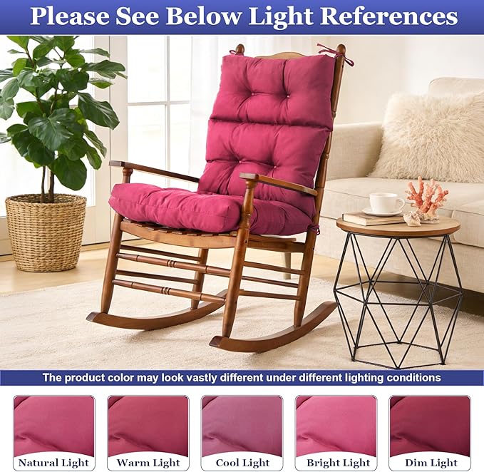 Rocking Chair Cushion, Waterproof and Fade-Resistant Adirondack Rocker Cushions