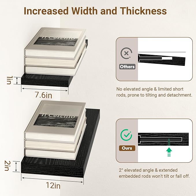 55 Inch Floating Shelves, 12 Inch Deep Floating Shelves