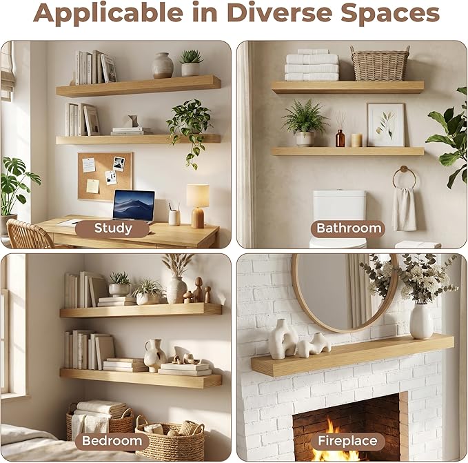 FLYJOE Floating Shelves for Wall, 48 Inch Floating Shelves Set of 1, Kitchen