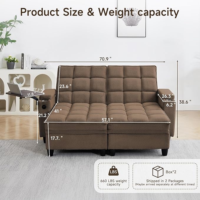 oaaktu 70.9'' Double Chaise Lounge