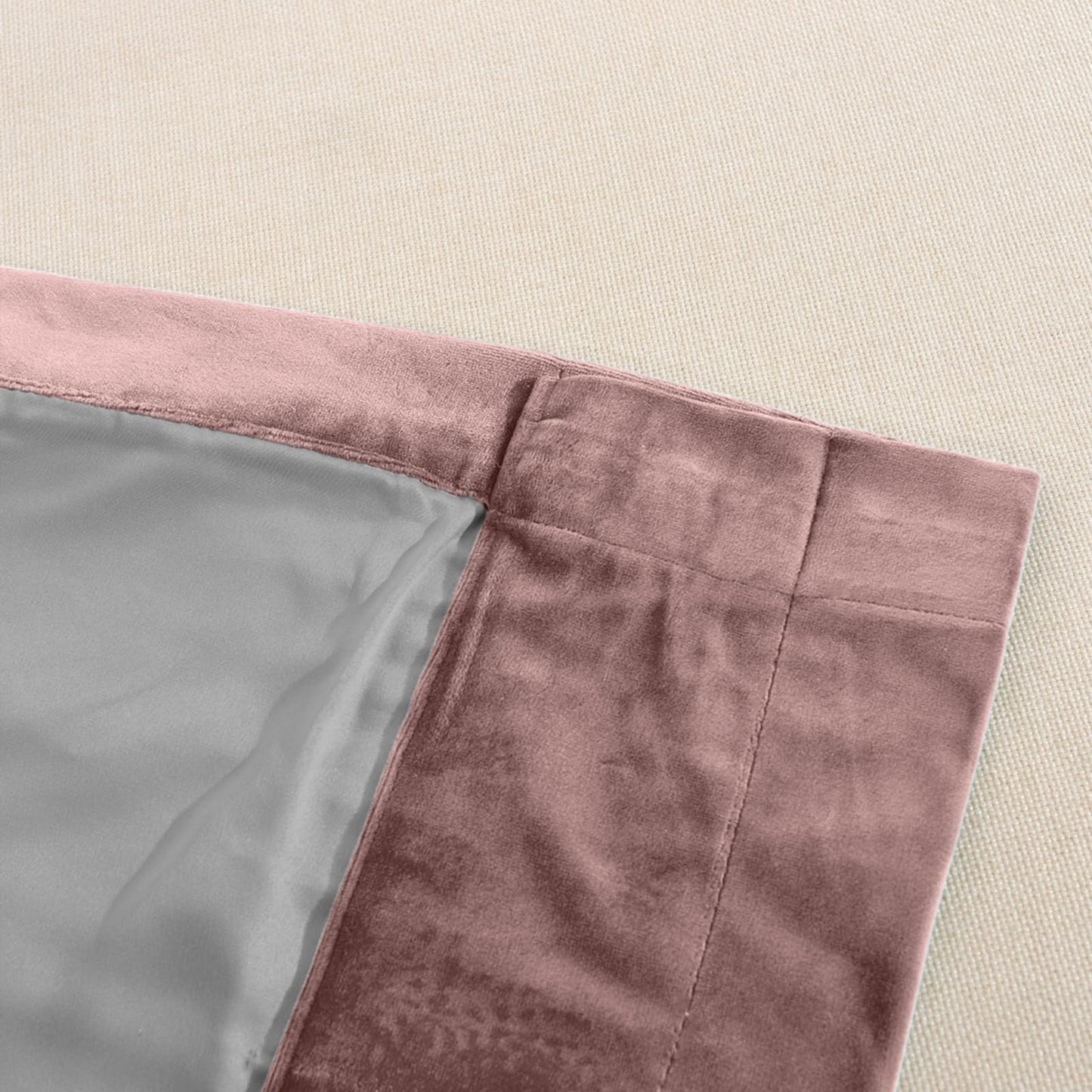 Melodieux Pom Poms Velvet Blackout Curtains for Bedroom Living Room, Vintage Luxury Thermal Insulated Rod Pocket Lined Drapes, 52" W x 84" L, Dusty Rose (2 Panels)