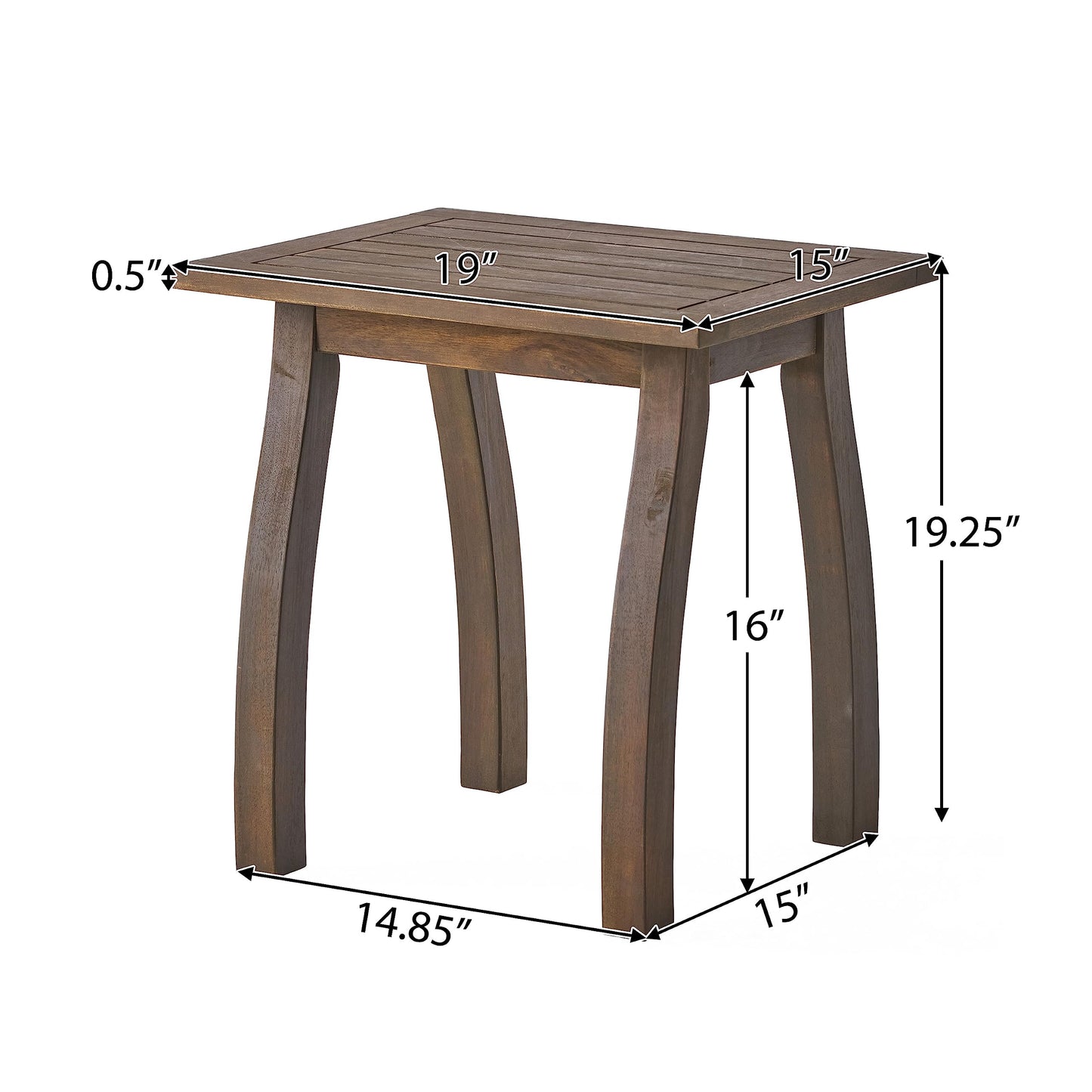 Christopher Knight Home Sadie Outdoor Acacia Wood Accent Table, Gray Finish