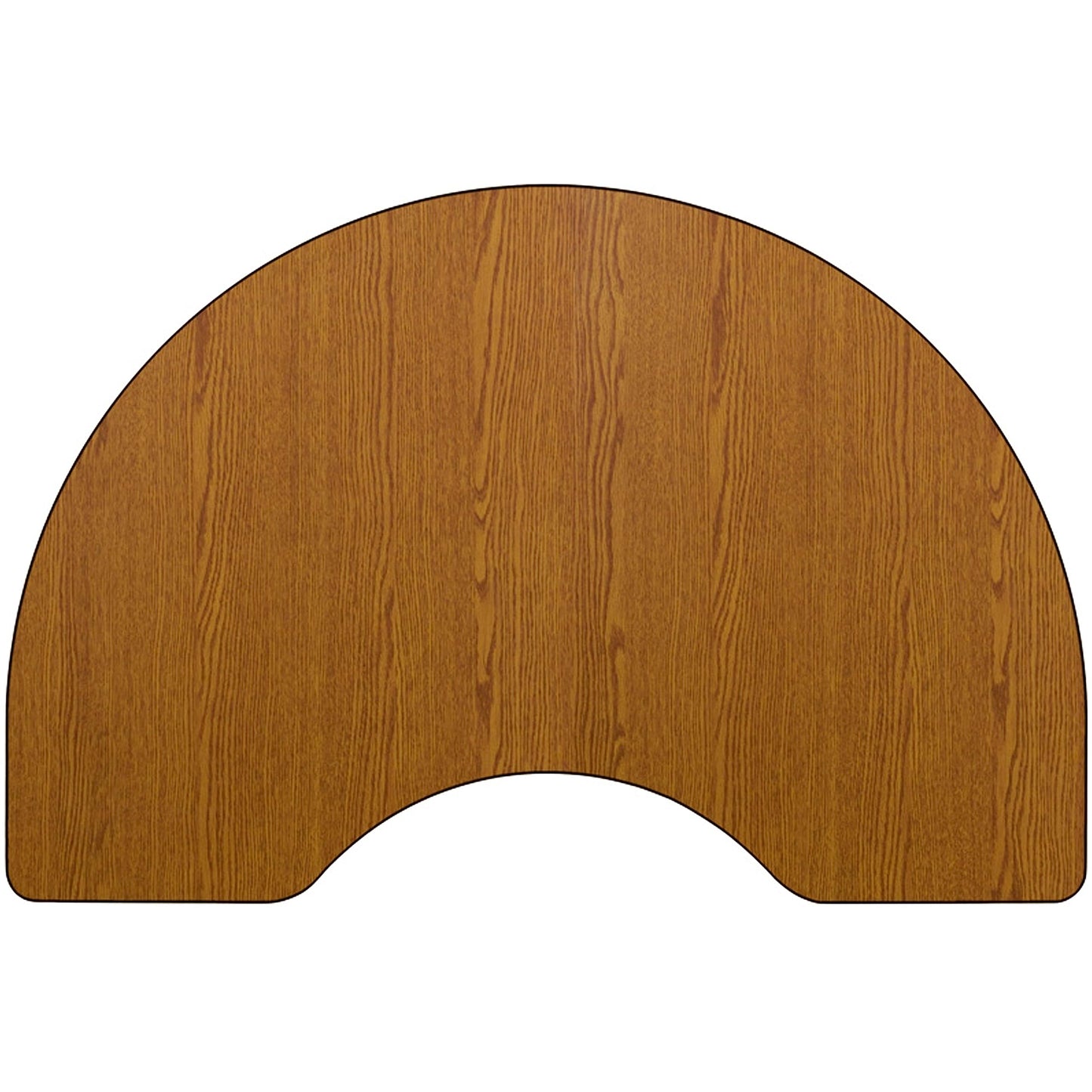 Flash Furniture Wren 48''W x 72''L Kidney Oak Thermal Laminate Activity Table - Standard Height Adjustable Legs