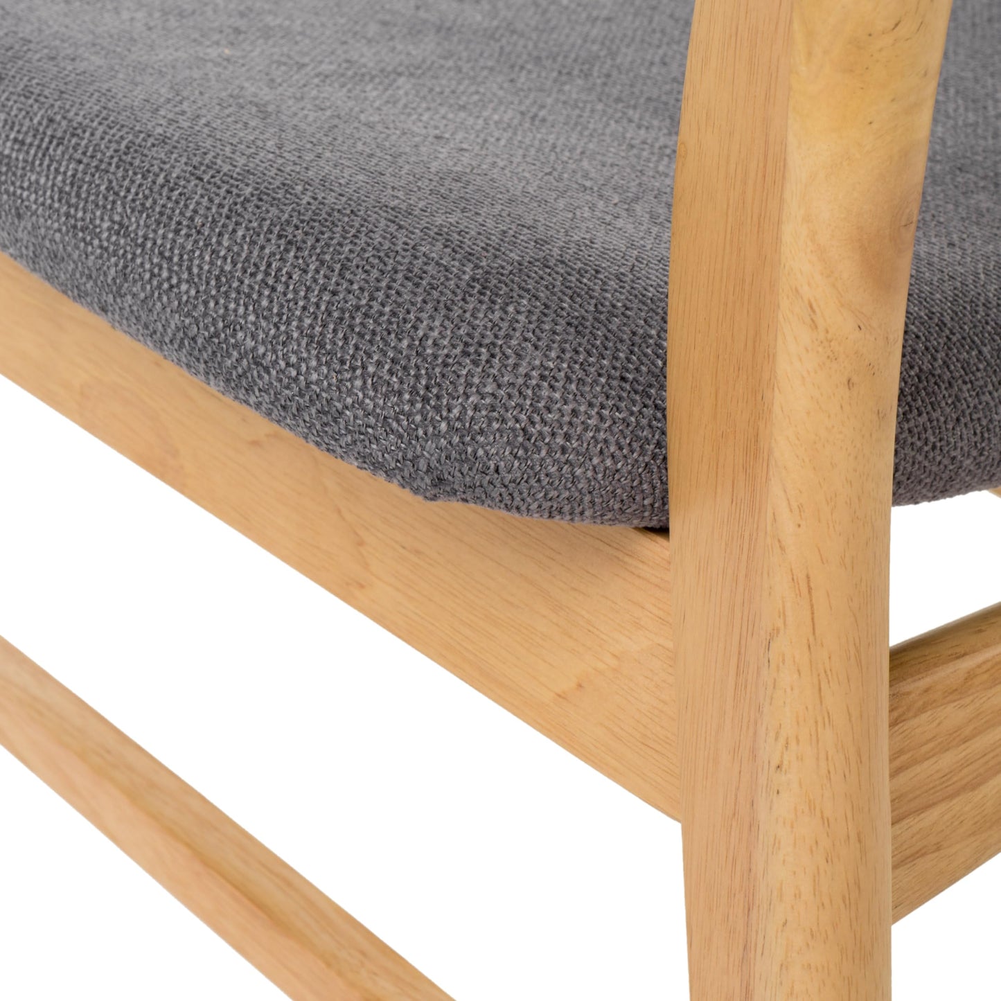 Christopher Knight Home Lucious Fabric / Oak Finish Dining Chairs, 2-Pcs Set, Dark Grey
