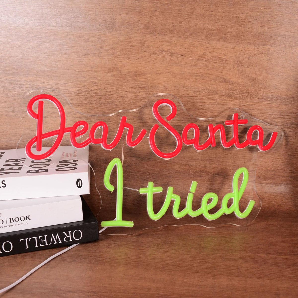 Dear Santa I Tired Neon Signs Merry Christmas LED Light Red Funny Eve Neon Lamp for Kids Bedroom Nursery Happy New Year Party Wall Decor Xmas Gift for Good Boys Girls