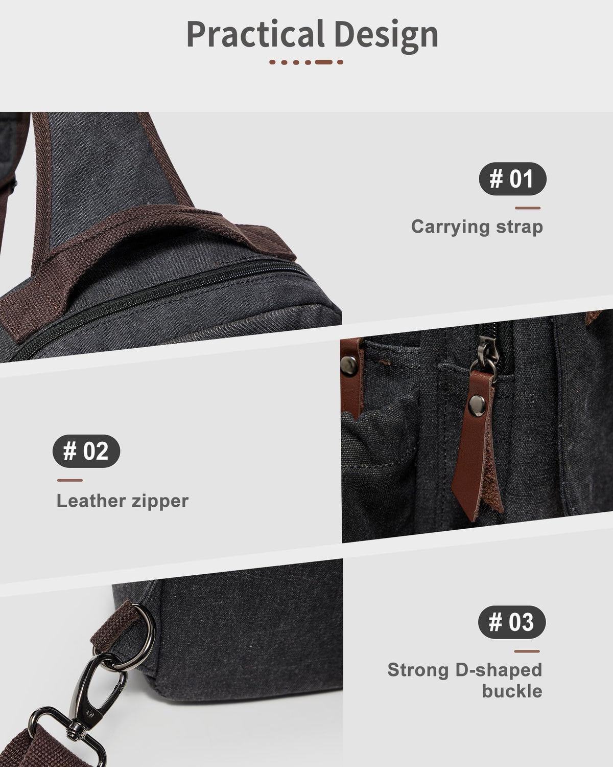 sling bag,canvas messenger bag for men,crossbody bag for women,Black