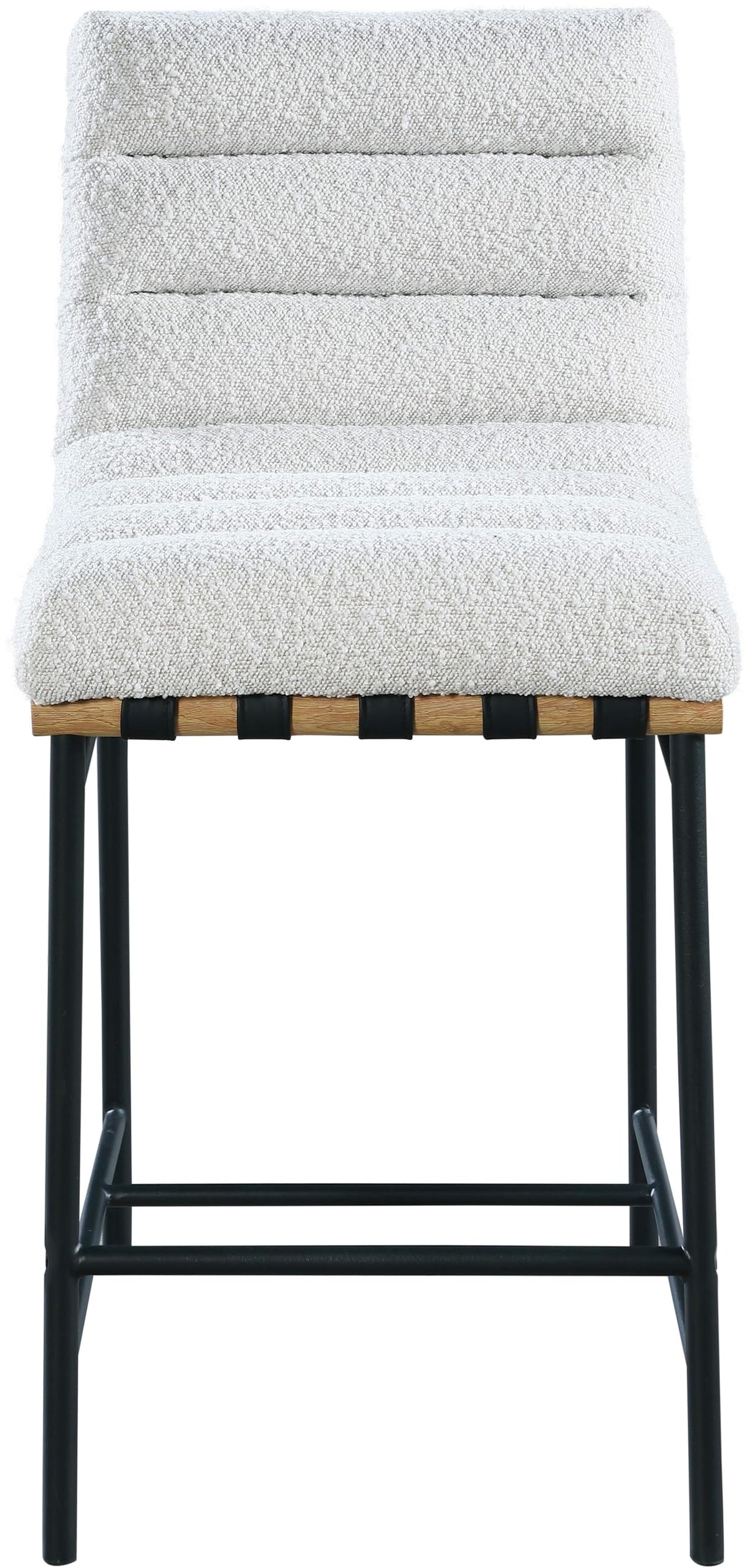 Meridian Furniture 857Cream-C Burke Collection Modern | Contemporary Boucle Fabric Upholstered Counter Stool, Cream, 18" W x 24" D x 37.5" H