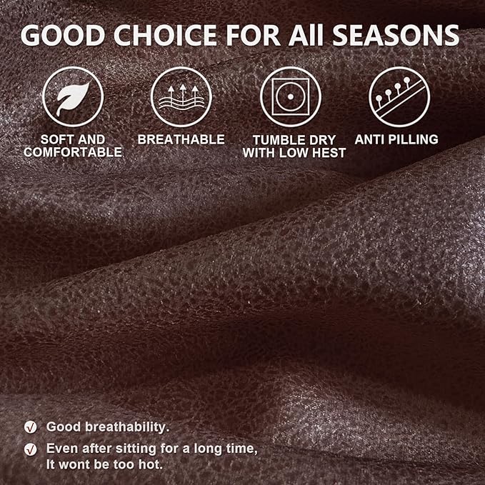 ANARACHON Leather Look Recliner Chair Covers, 4 Pieces Recliner Covers Non Slip