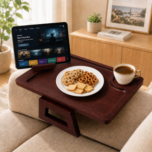 Couch Trays & Sofa Armrest Table - Multi-Functional Arm Trayes for Couch, Perfect Sofa Arm Tray Table for Snacks & Drinks