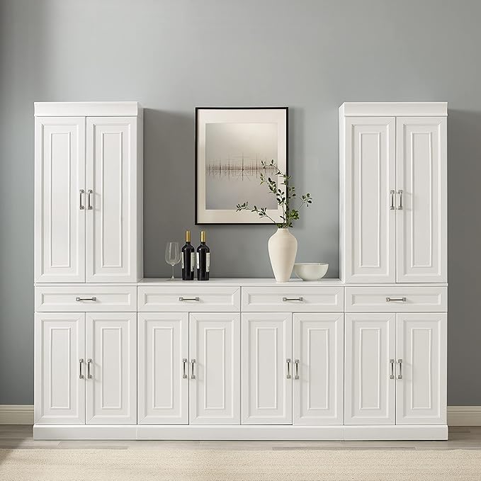 Crosley Furniture Stanton 3-Piece Traditional Sideboard Buffet Cabinet and