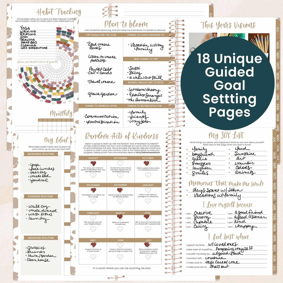 bloom daily planners 2026-2027 Planner - Academic Year (July 2026 - July 2027) Monthly & Weekly Soft Cover Planner for Women - 13 Month Calendar Agenda Book with Stickers - 5.5" x 8.25" - Tan Leopard