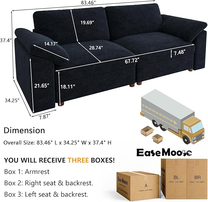 EASE MOOSE Modern Loveseat Sofa