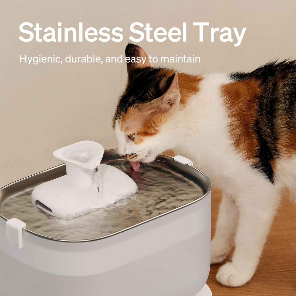 PETLIBRO Cat Water Fountain Stainless Steel Tray, Wireless Pump Cat Fountain, Ultra Quiet Pet Water Fountain, 2.5L Automatic Water Dispenser for Cats, Dual Flow Cat Water Dispenser Easy to Clean