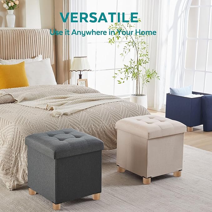 BRIAN & DANY Ottoman with Storage, Square Storage Ottoman