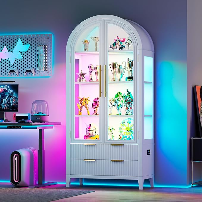 Vlsrka 71" Arched RGB Curio Cabinet