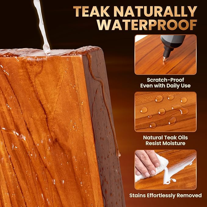 55" Solid Teak Floating Wall Shelf