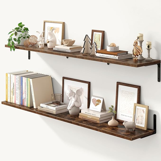 Fun Memories Deep Floating Shelves, 55W x 8D Floating Shelves Set of 2