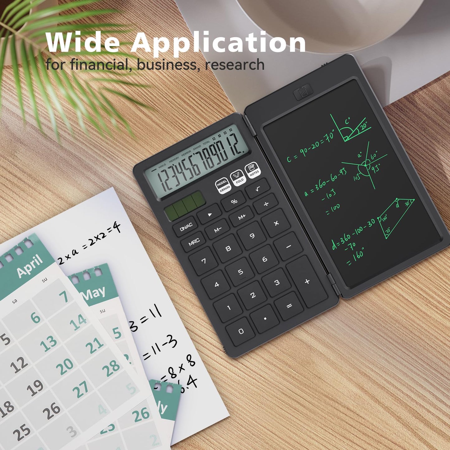 Desk Calculator with Erasable LCD Notepad Calculators ROATEE Desktop Basic Calculators for Middle School Cute Pocket Simple Calculator Office Desk Accessories Supplies Home Office Essential Big Button