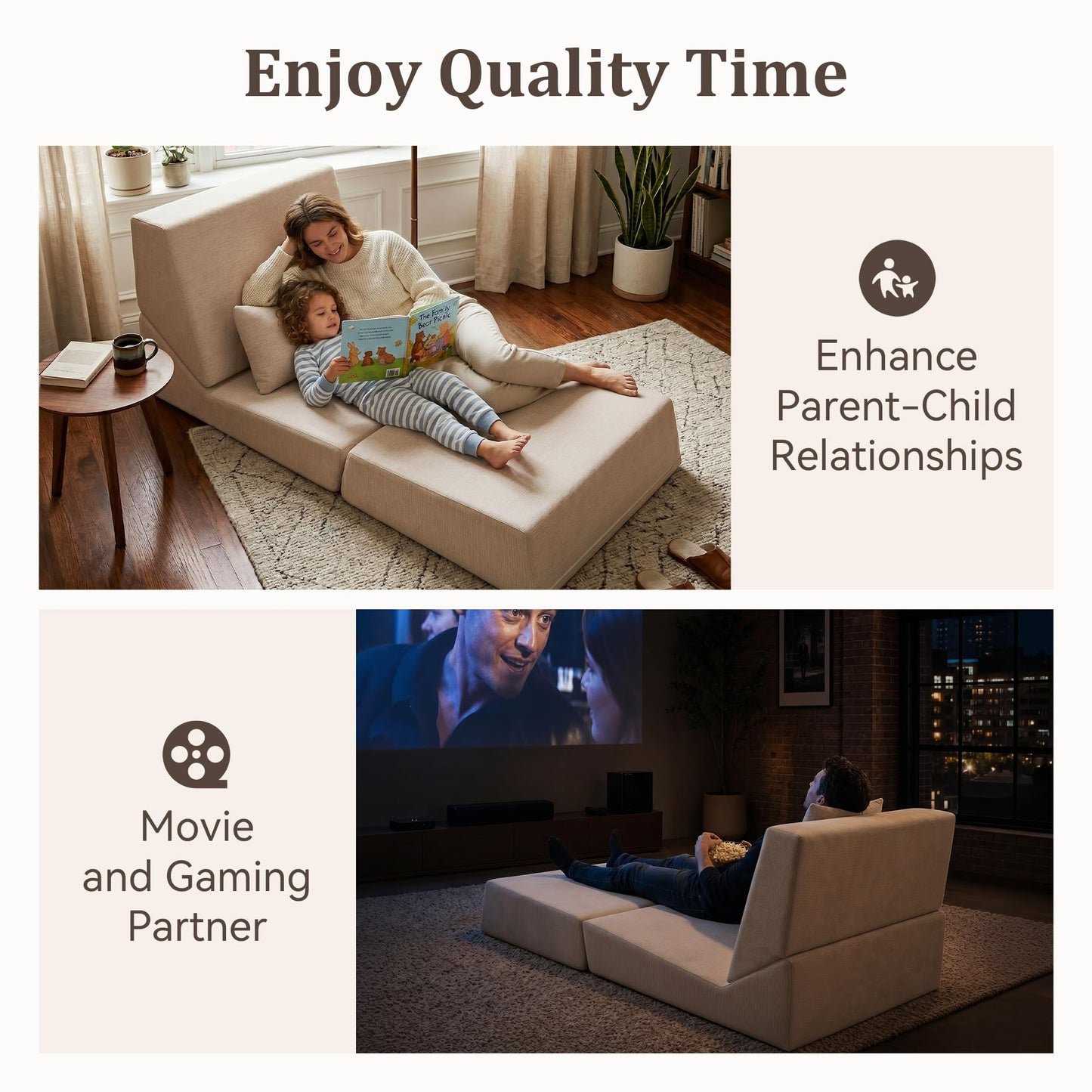 KAPEETOO Fold Out Chair Bed, Folding Sofa Bed, 3 in 1 Convertible Sleeper Chair Bed for Nap, Transformable Sofa Bed for Apartment,Dormitory,Bedroom
