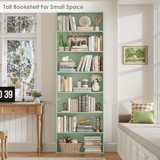 FACBOTALL 82" Tall Bookshelf, 7-Tier Open Shelves Bookcase, Freestanding