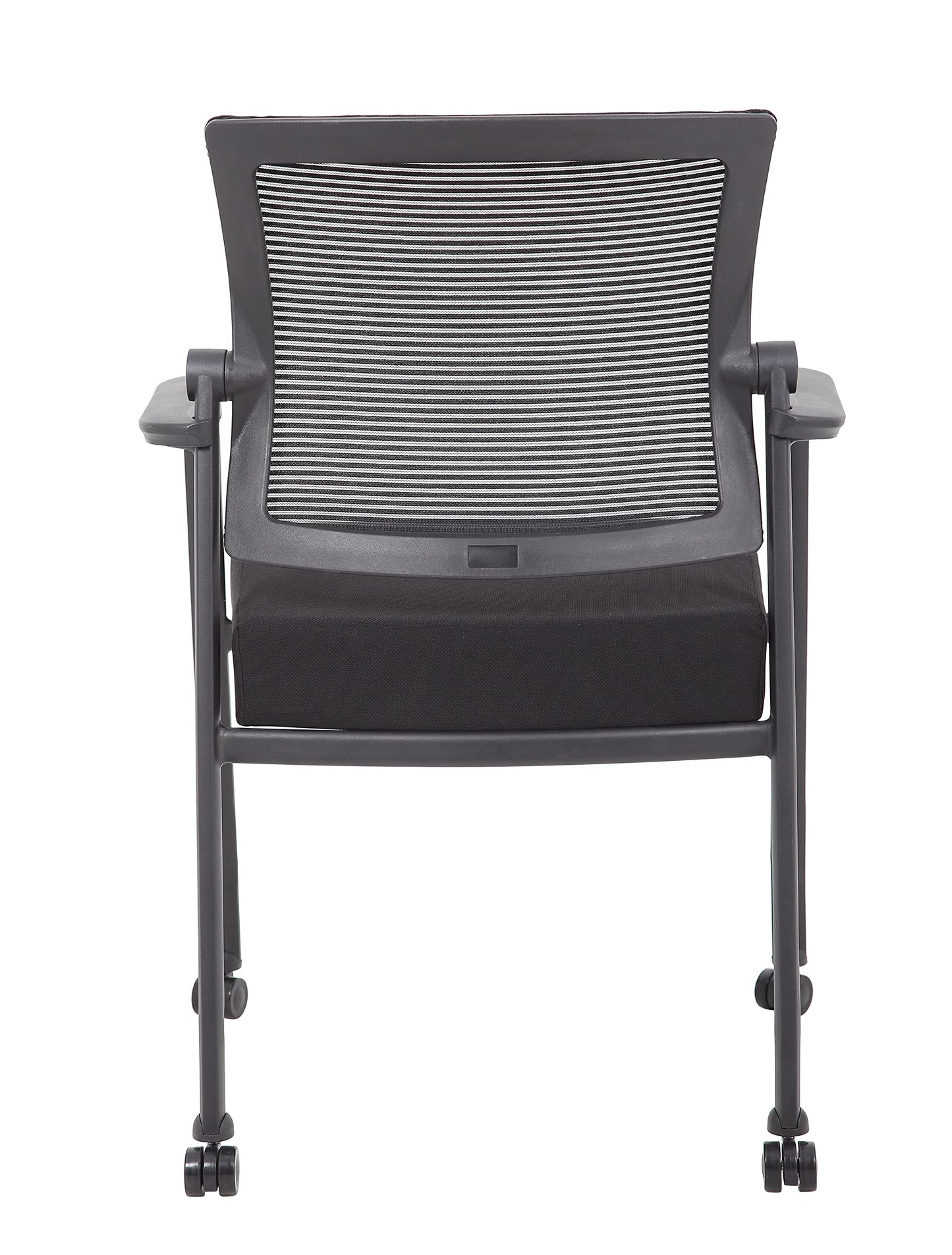 Boss Office Products Mesh 4-Legged Guest Chair with Casters in Black