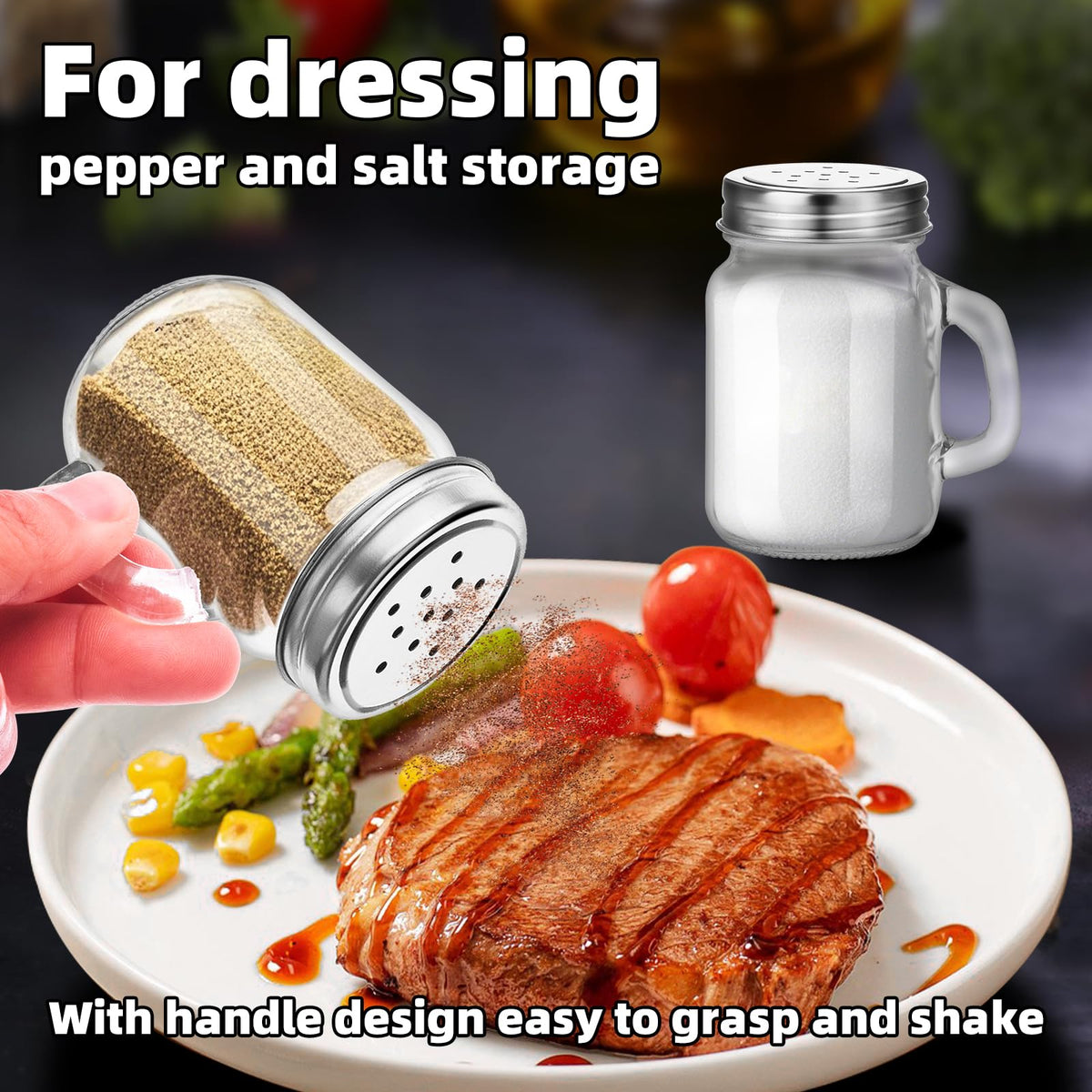 12Pcs 4oz Clear Glass Spice Bottle Salt Shakers Household Spice Bottles Salt and Pepper Shakers Kitchen Seasoning Jar Multipurpose Condiment Jar Seasoning Shaker Salt Container Pepper Jar (12)