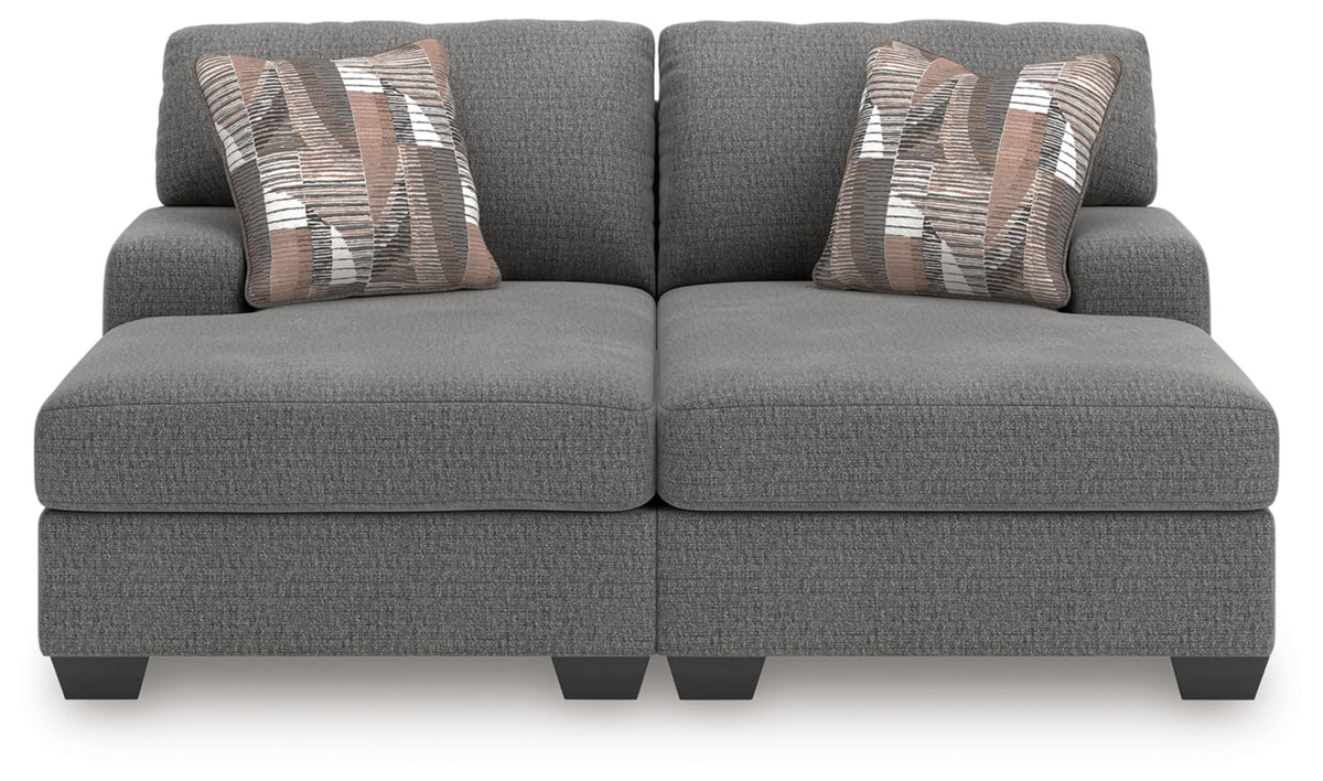 Signature Design by Ashley Seyler Lane Contemporary 2-Piece Super Chaise with Removable Cushion, Gray