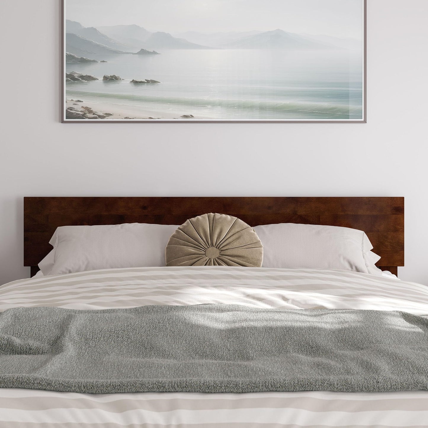 AFI, Wesley Queen Platform Bed with Panel Footboard & Twin XL Trundle, Walnut