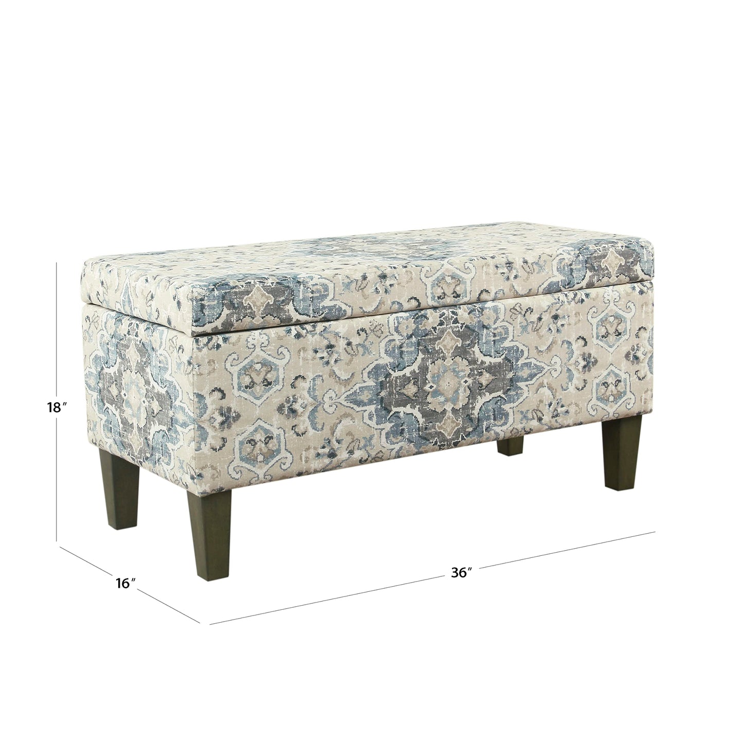 HomePop 36" Decorative Storage Bench - Antiqued Blue