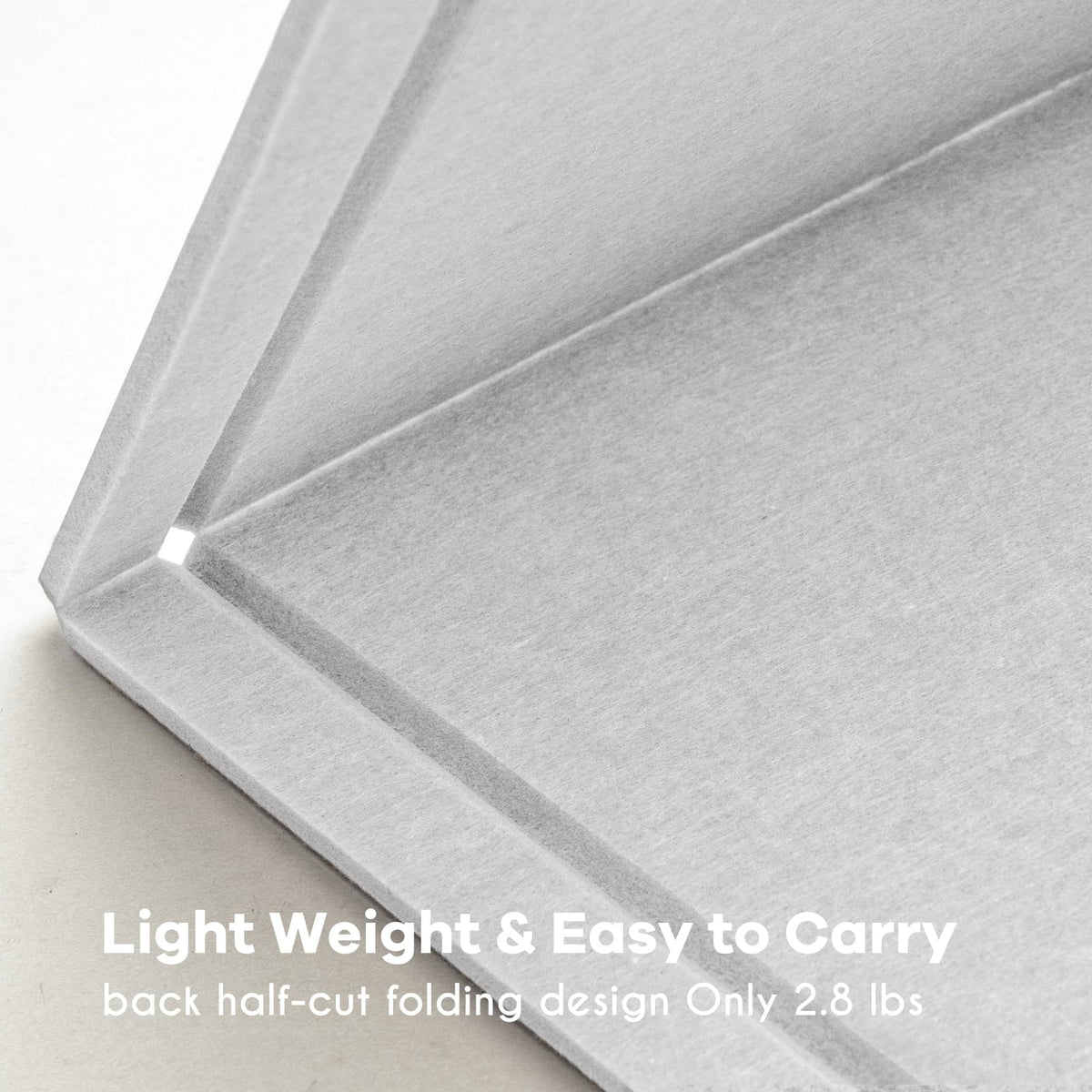 Lightomorrow Large Bulletin Board - 48 x 36 Inches, Decorative Felt Pin Board for Wall - 4' x 3' Foldable Photo Display Board with Self-Adhesive Tape, Includes 20 Push Pins - Light Gray
