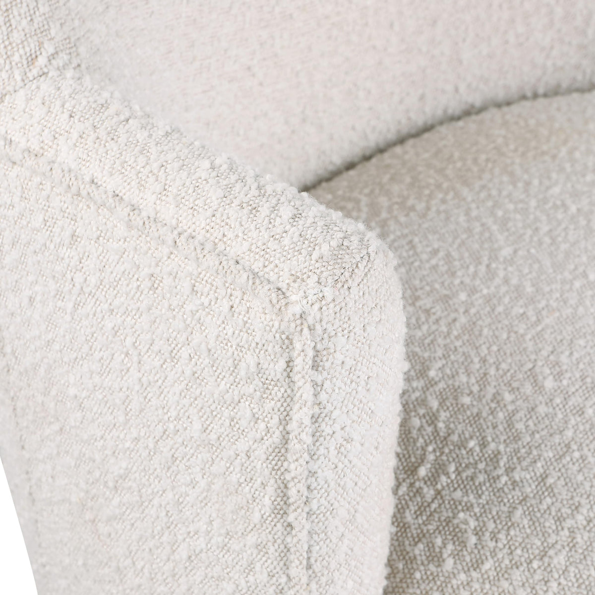 Meridian Furniture Clarita Cream Boucle Fabric Swivel Accent Chair