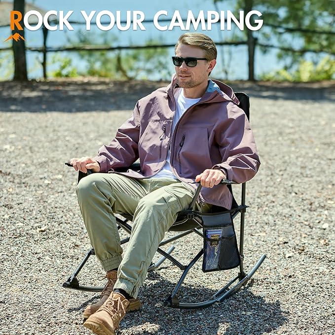 Portal Outdoor Rocking Chair Camping Folding Portable Rocker