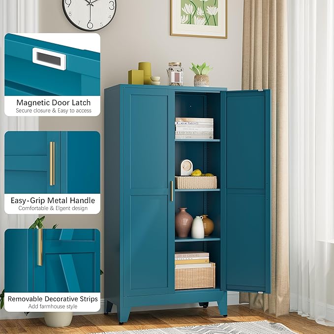 Bevivog Bathroom Storage Cabinet Freestanding, Living Room, Home Office