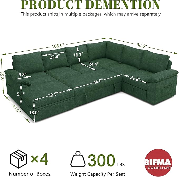 108 Inch Modular Sectional Sofa