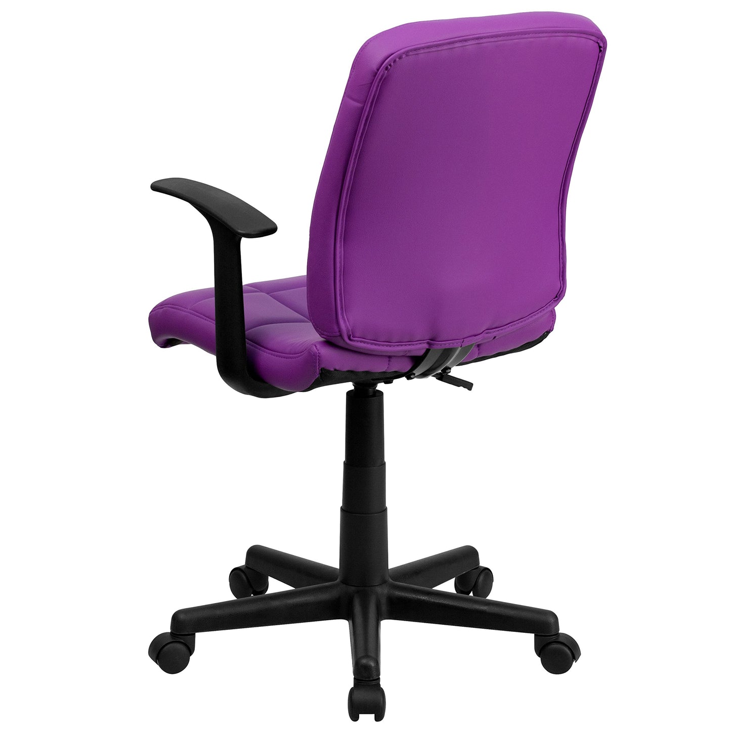 Flash Furniture Clayton Mid-Back Purple Quilted Vinyl Swivel Task Office Chair with Arms