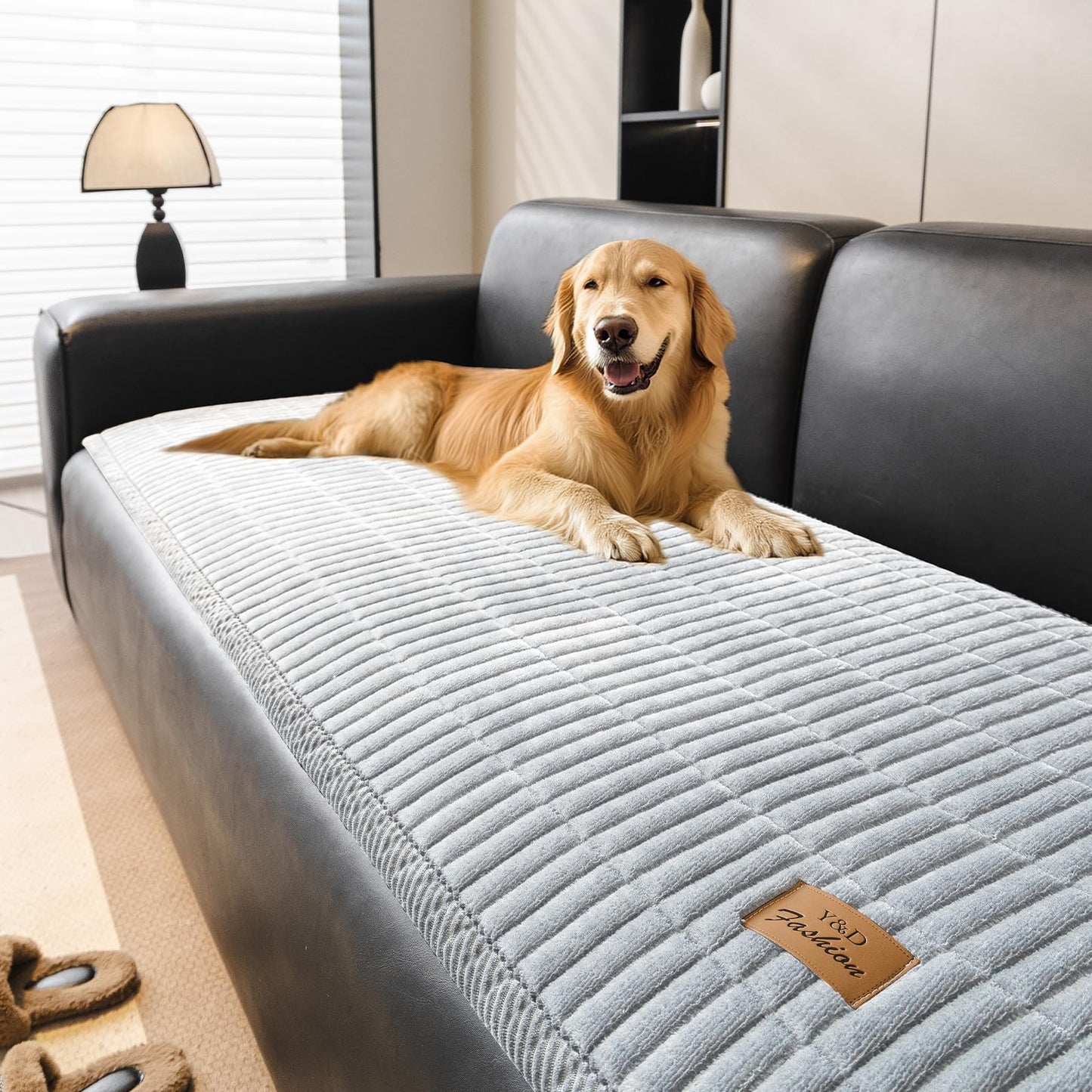 PJLZJFBY Couch Covers for Dogs, Velvet Dog Couch Cover, Pet Couchs Covers for Loveseat, Couchs Protector for Dogs, Sofa Cover for Pets Washable(1PC, Light Grey, 27.5"×70.8", 2-3 Seater)