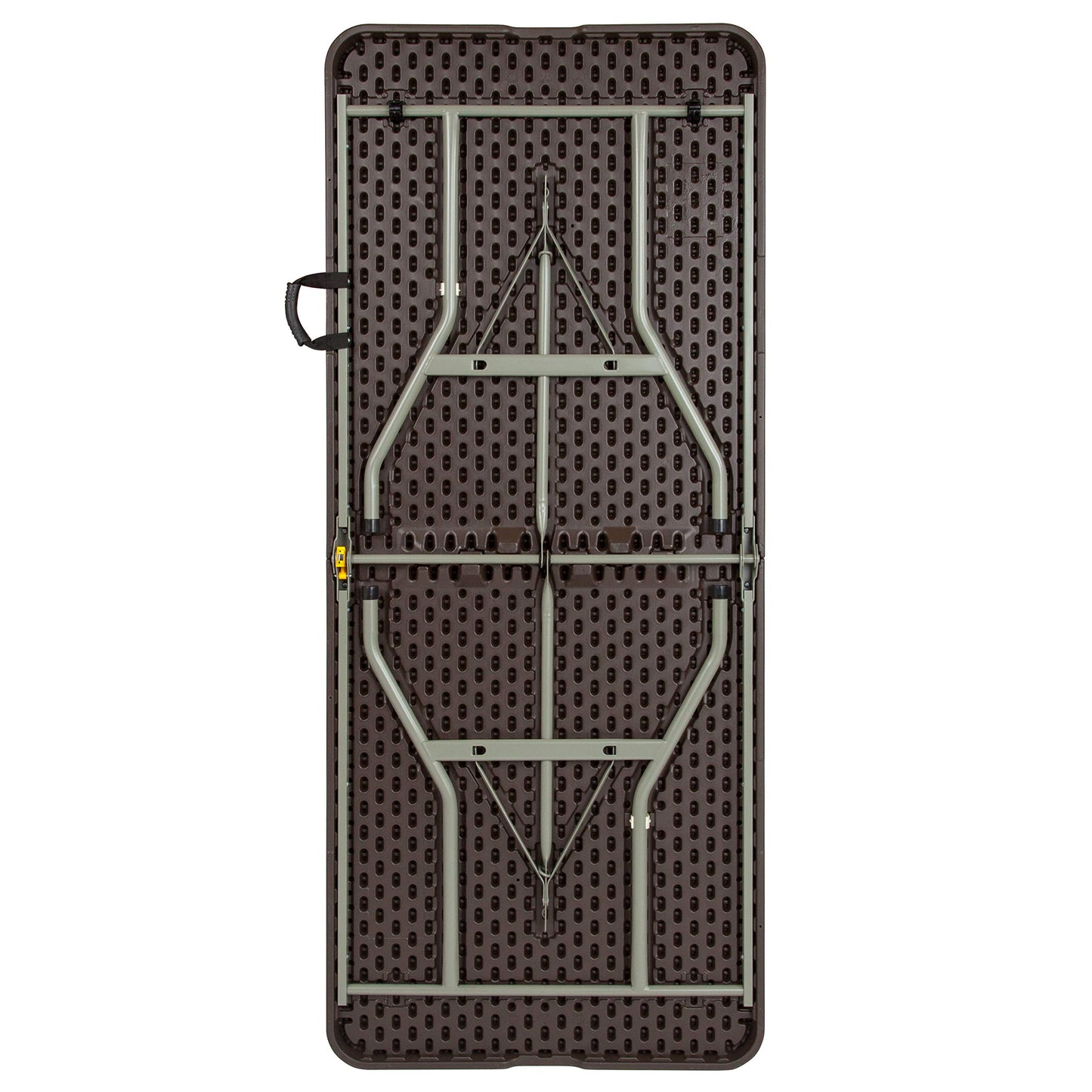 Flash Furniture Park Commercial Grade 6-Foot Bi-Fold Brown Rattan Plastic Folding Table