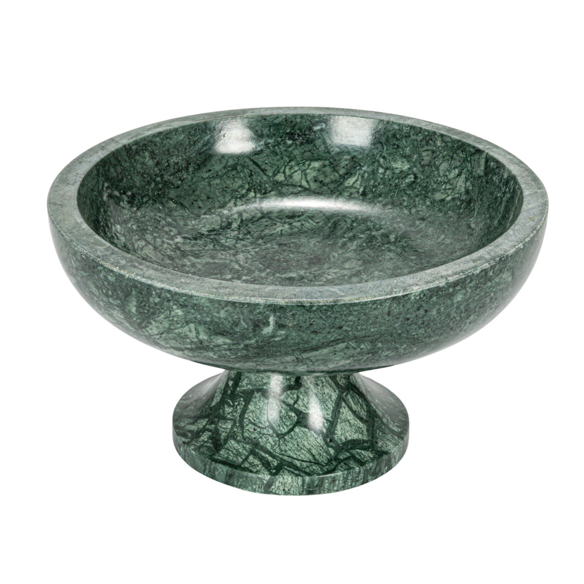 Bloomingville Marble Footed Pedestal Bowl, Green
