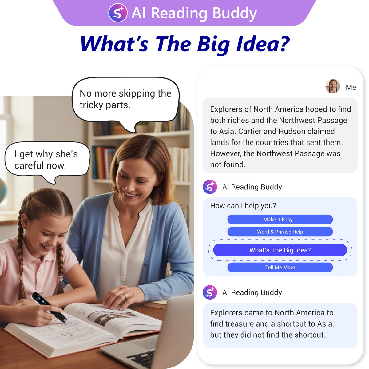WorldPenScan AI Reader – Reading Pen with Built-in Dictionary & AI Reading Buddy for Kids | Grade-Level Reading Support | English, Spanish, Chinese | Text-to-Speech, Transcribe, Translation
