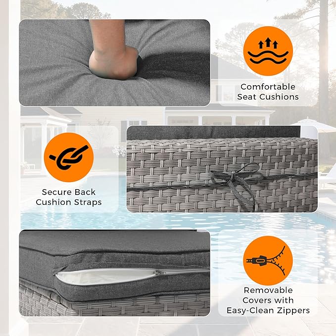 10-Seat Outdoor Wicker Patio Furniture Set