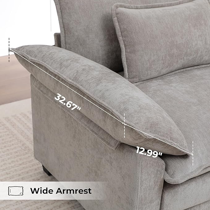 Oversized Accent Chair, Modern Chenille Cloud Sofa Chair