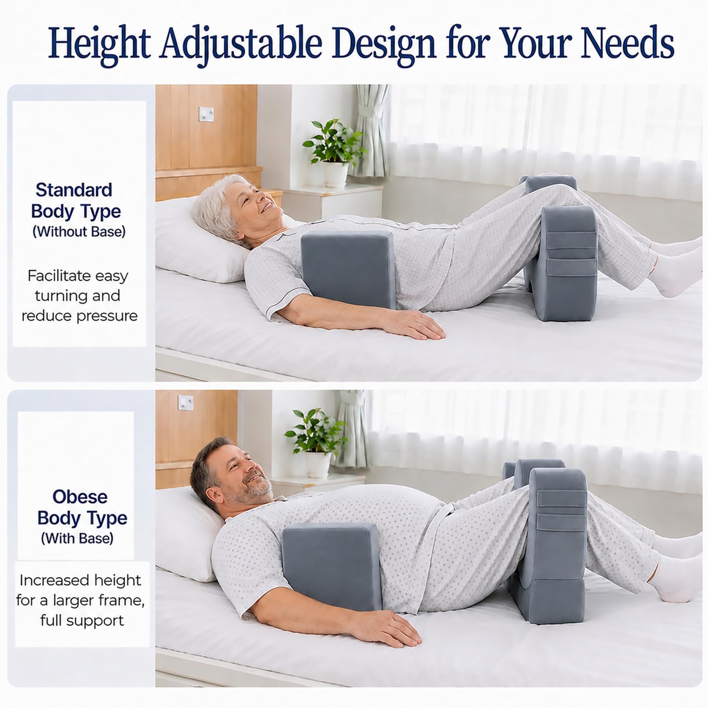Patient Turning Device for Elderly,Adjustable Height Positioning Pillow with Handle,U-Shaped Bed Ridden Patient Nursing Supplies,Lift Assist Turning Pillow for Diaper Change,Bedsore Pressure Relief
