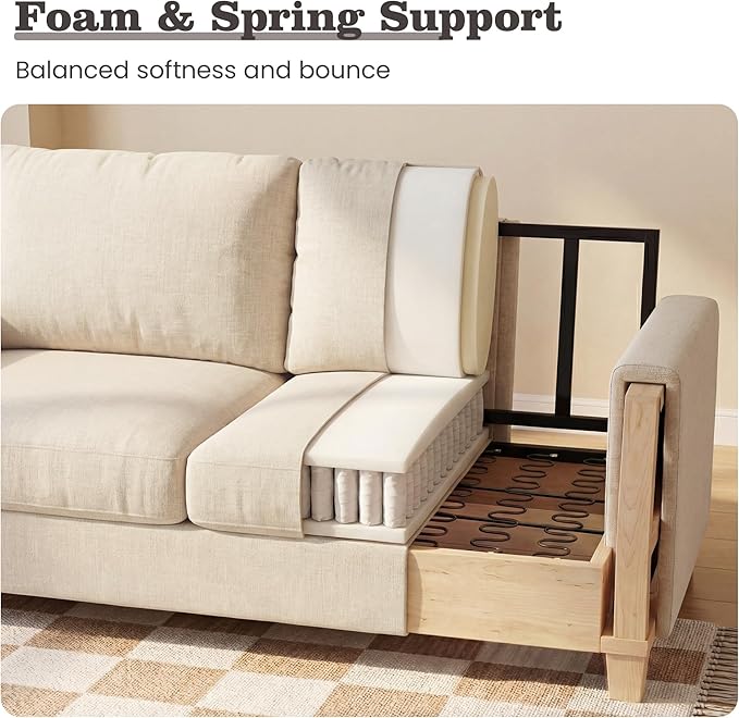 Apicizon 63" Loveseat Sofa Couch, Cloud Couch Lounge Sofa